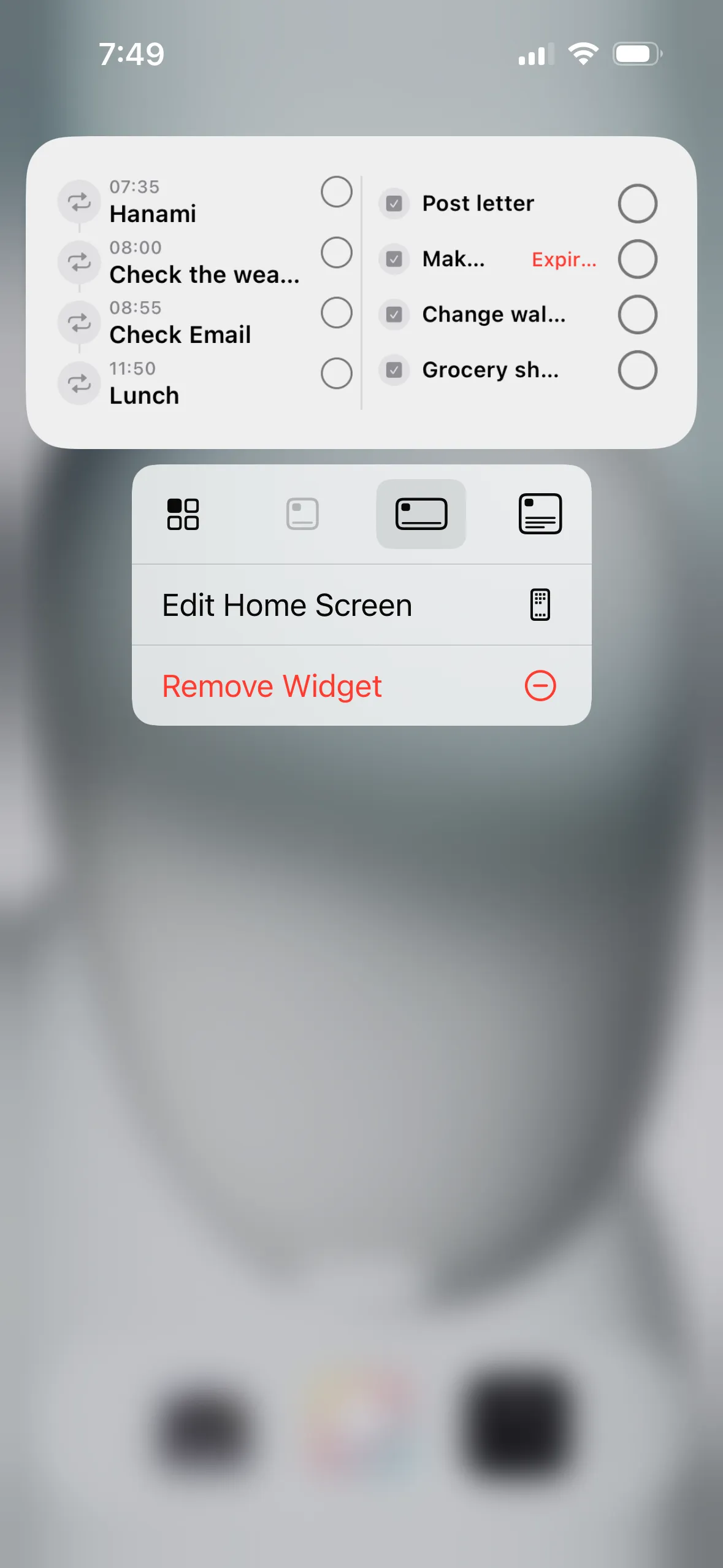 Long press an app