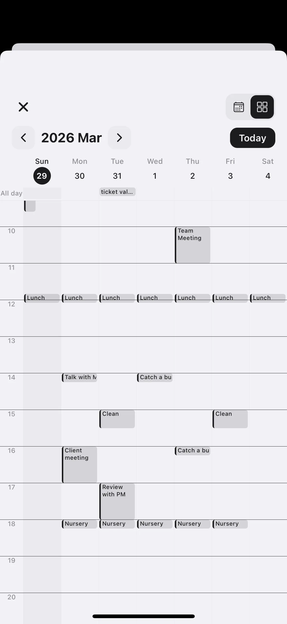 Viewing the Monthly Calendar
